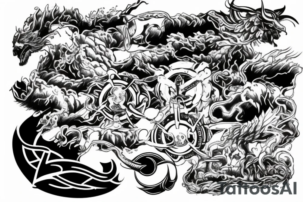 Runs, electric, thunder, vikings, mythology tattoo idea