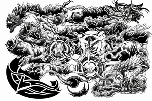 Runs, electric, thunder, vikings, mythology tattoo idea