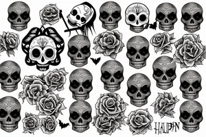 Halloween skull tattoo idea