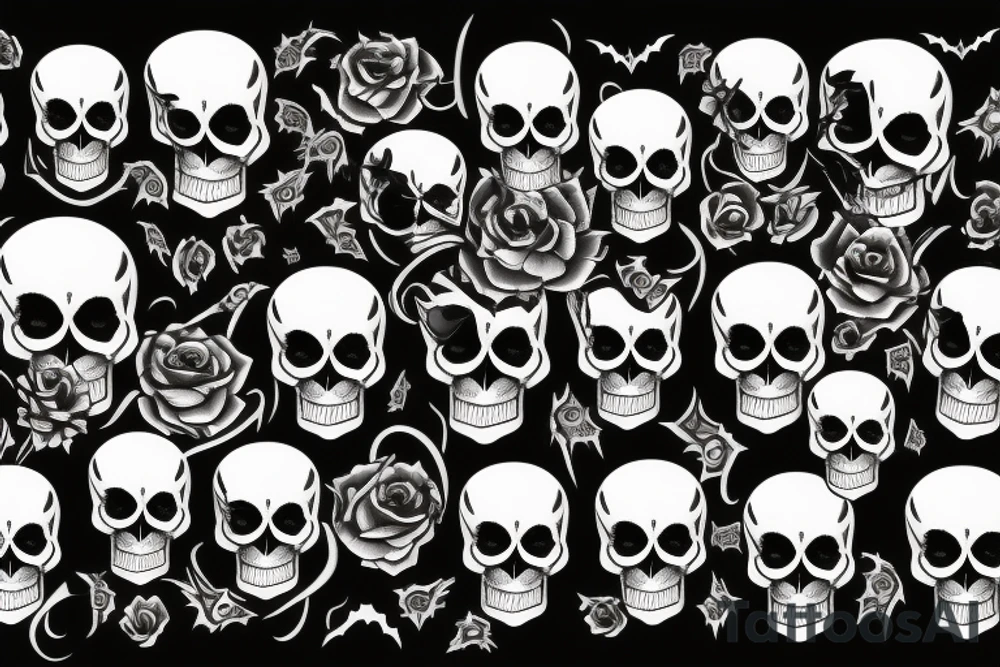 Halloween skull tattoo idea