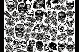 dagger in skull tattoo idea
