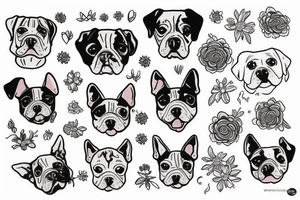 Dog with flower tattoo idea