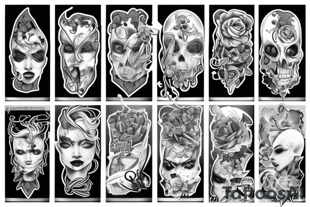 Demony , zło , śmierć , czaszki tattoo idea