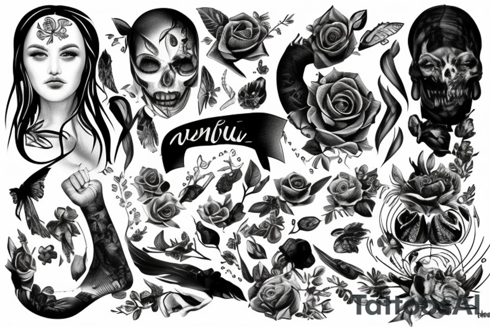 Demony , zło , śmierć , czaszki tattoo idea