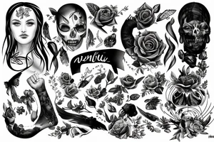 Demony , zło , śmierć , czaszki tattoo idea