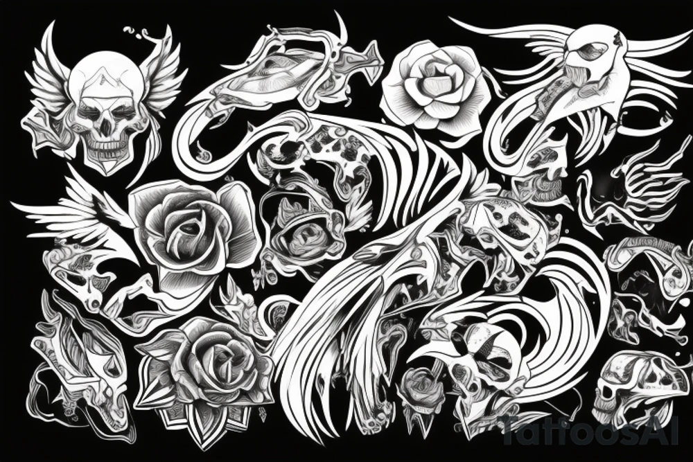 Demony , zło , śmierć , czaszki tattoo idea