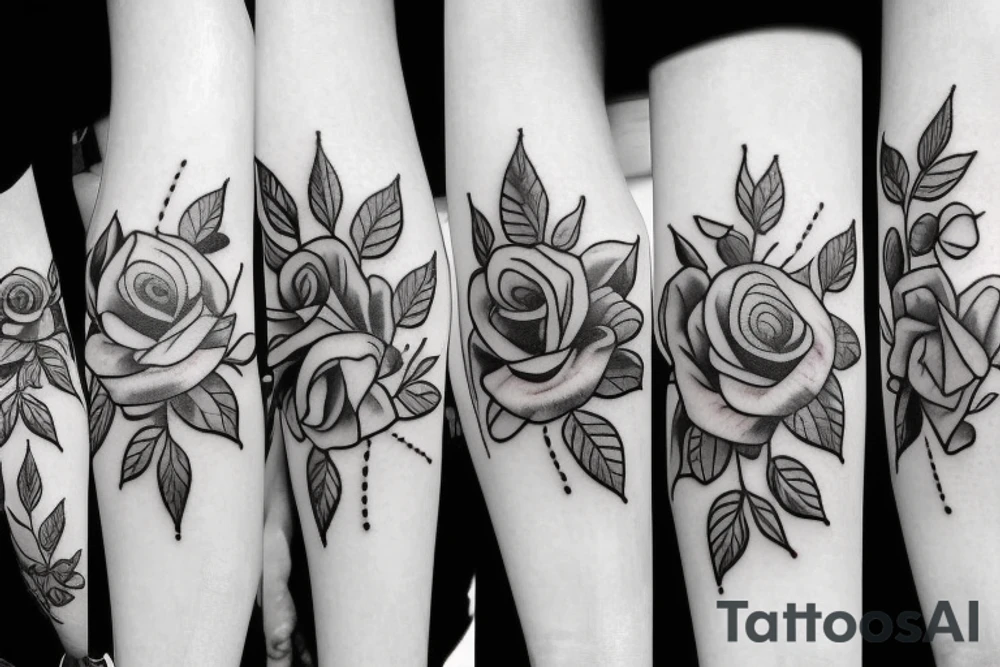 Delicate roses tattoo idea