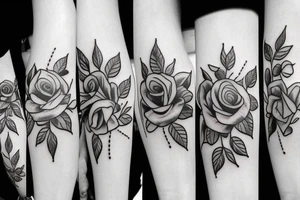 Delicate roses tattoo idea