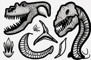Human with dinosaur head tattoo idea