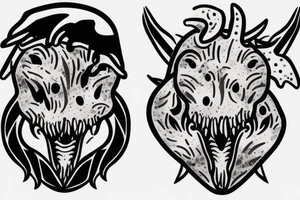 Human with dinosaur head tattoo idea