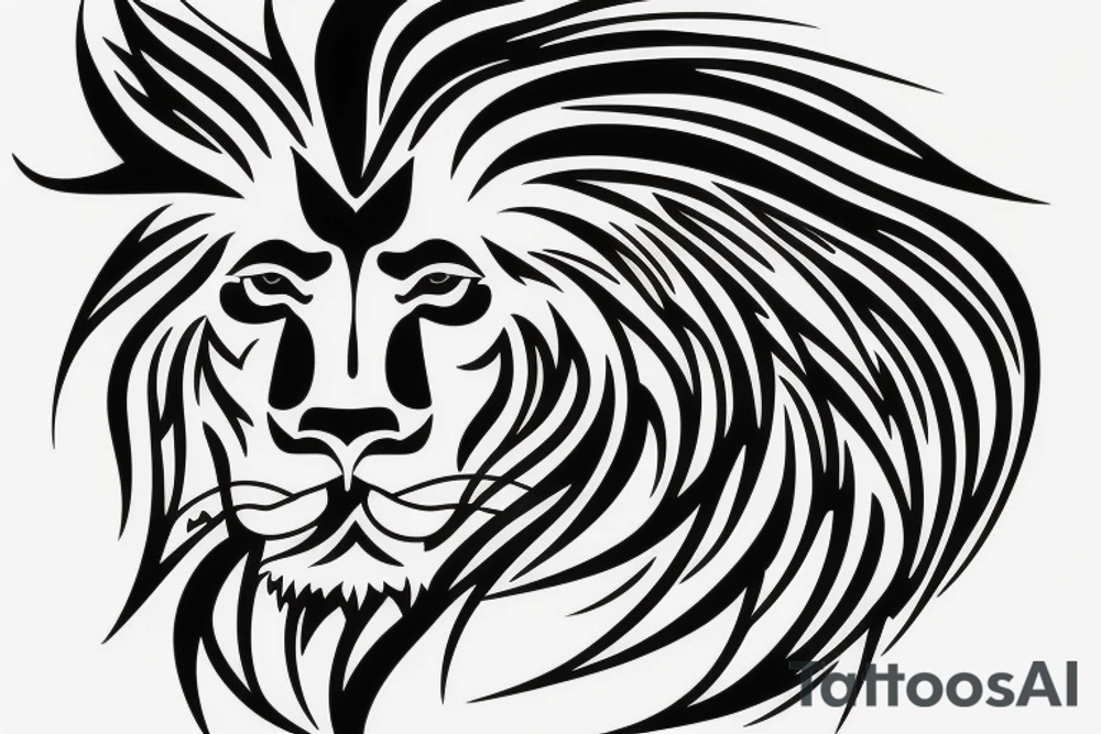 a minimalist lion symbol tattoo idea