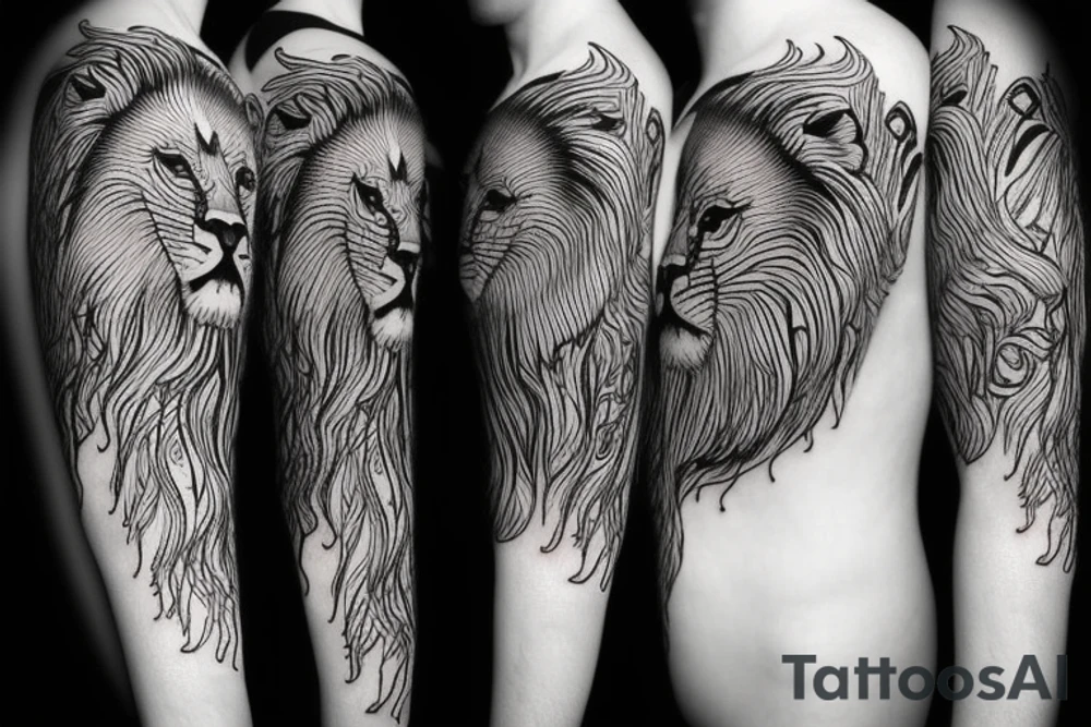 a minimalist lion symbol tattoo idea