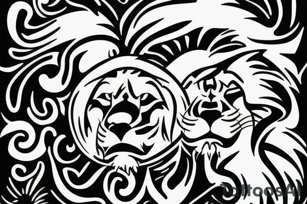 a minimalist lion symbol on black background tattoo idea a minimalist lion symbol on black background tattoo idea