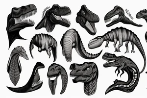 Human with dinosaur head tattoo idea