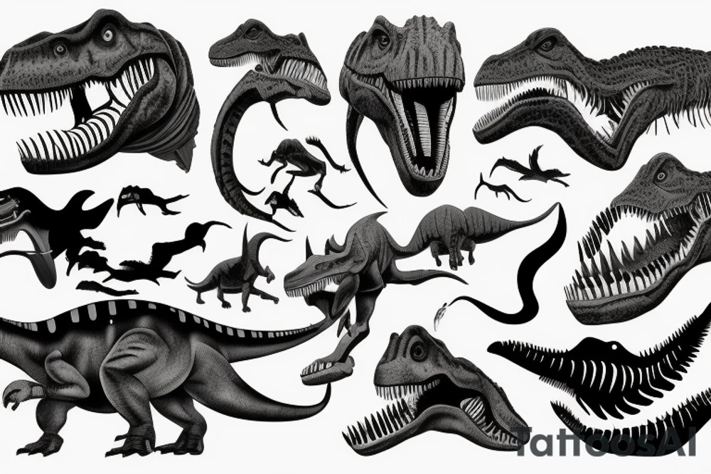 Man with dinosaur head tattoo idea