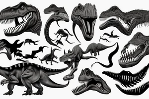 Man with dinosaur head tattoo idea