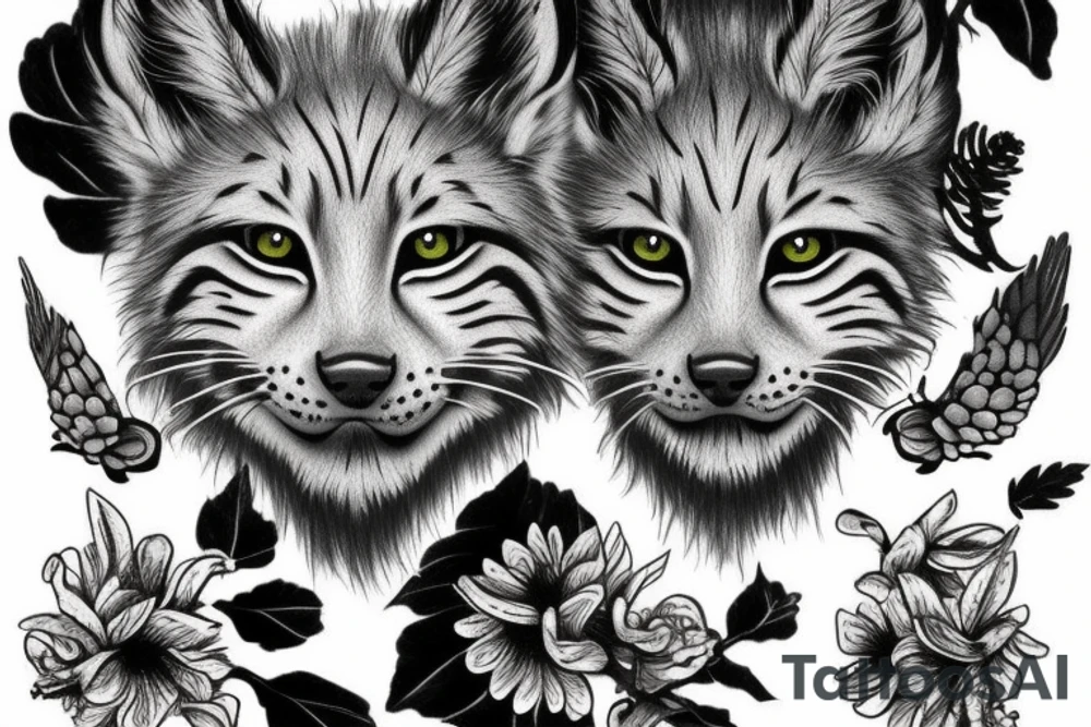 oak, wildlife, Lynx tattoo idea