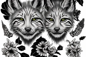 oak, wildlife, Lynx tattoo idea