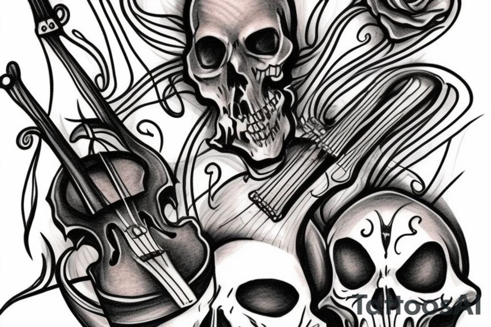 Grimm reaper playing a fiddle tattoo idea