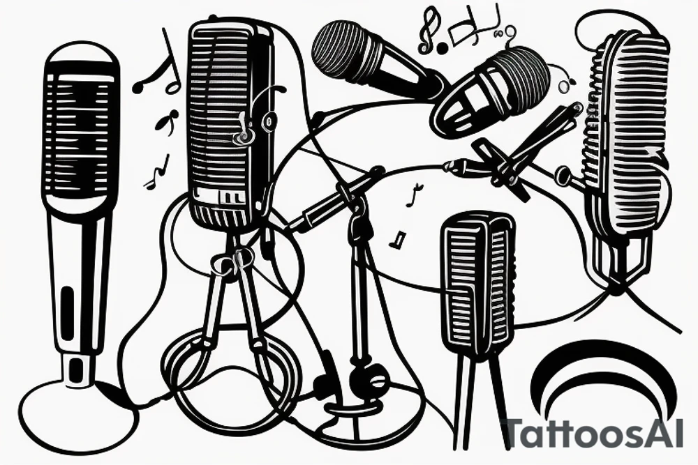Music microphone vinyl tattoo idea