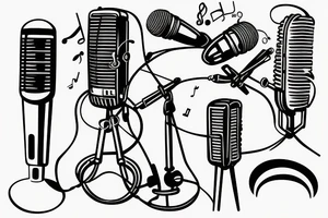 Music microphone vinyl tattoo idea