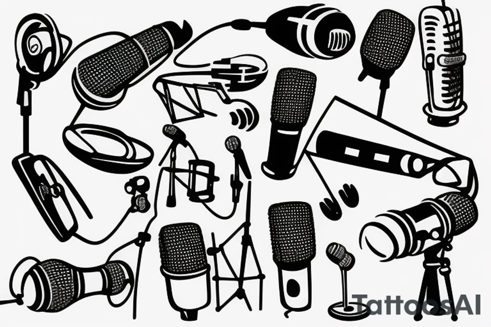 Music microphone vinyl tattoo idea