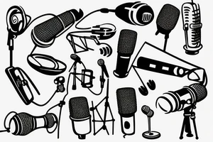 Music microphone vinyl tattoo idea