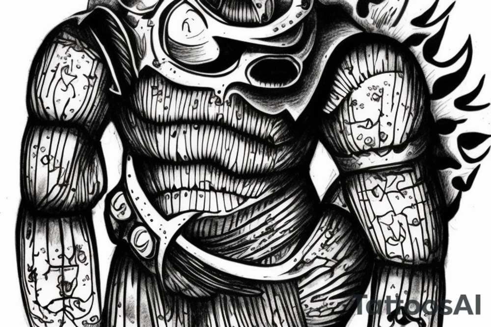 guts from berserk looking from inside of my body by a tear hole tattoo idea