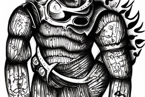 guts from berserk looking from inside of my body by a tear hole tattoo idea