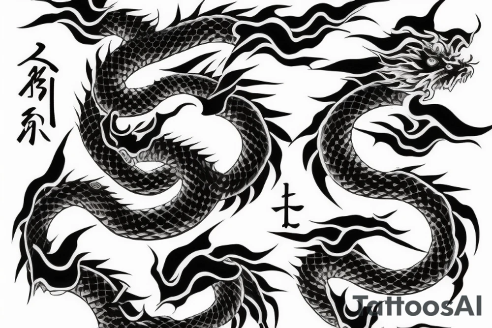 Japanese Dragon forearm tattoo idea