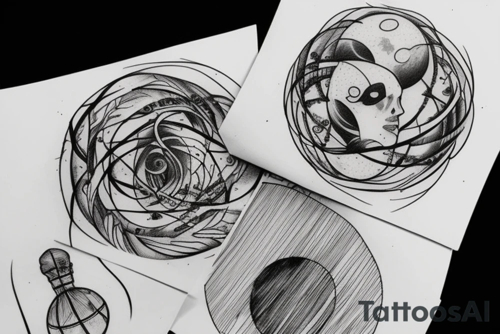 Three phase moon tattoo idea