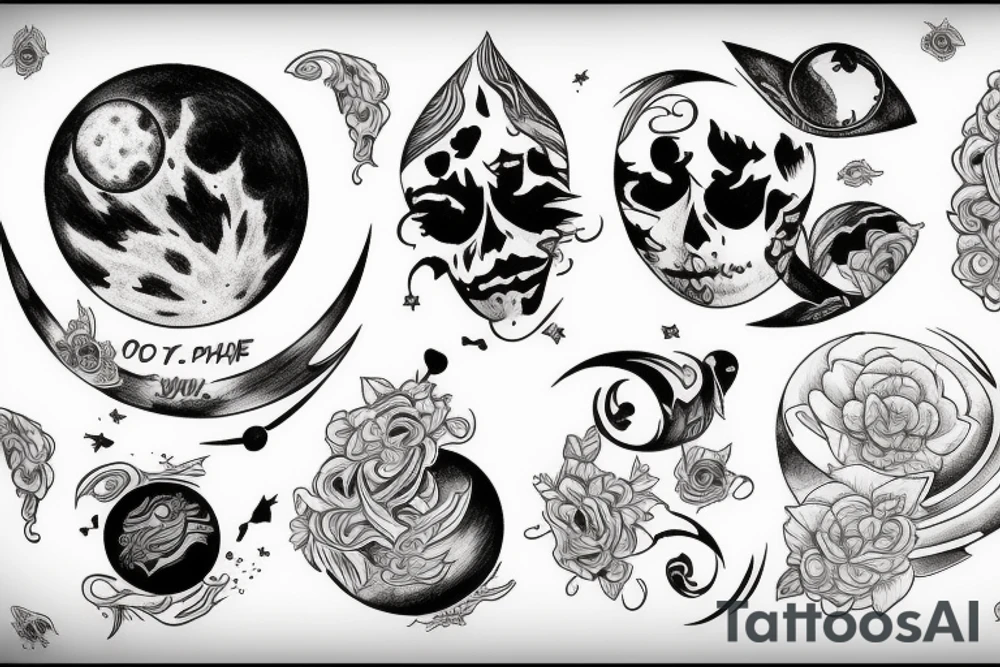 Three phase moon tattoo idea