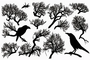 Crows leaving a dying tree tattoo idea