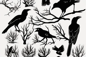 Crows leaving a dying tree tattoo idea