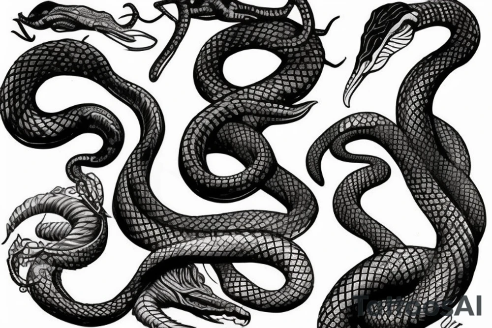 snake sleve tattoo idea
