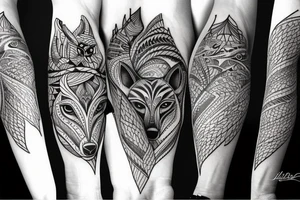 Wolf tribal tatto on full forearm tattoo idea