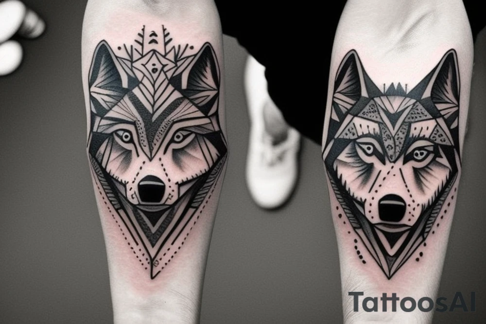 Wolf tribal tatto on full forearm tattoo idea