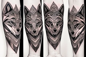Wolf tribal tatto on full forearm tattoo idea