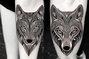 Wolf tribal tatto on full forearm tattoo idea