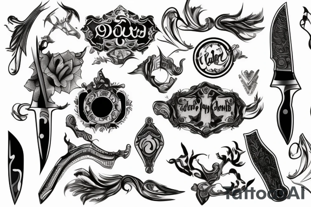 Knifes tattoo idea