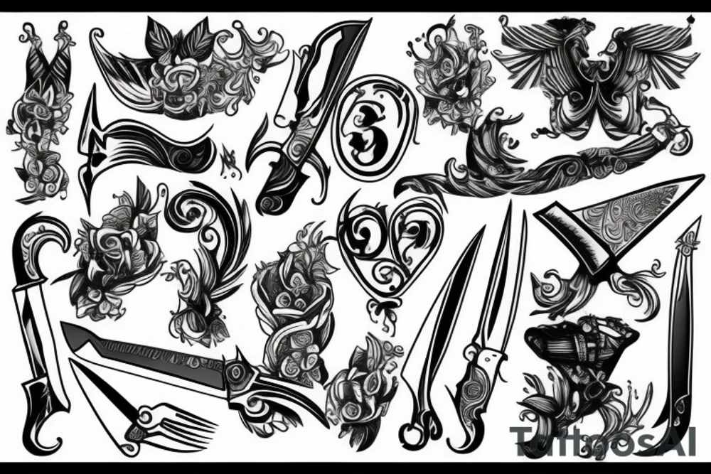 Knifes tattoo idea