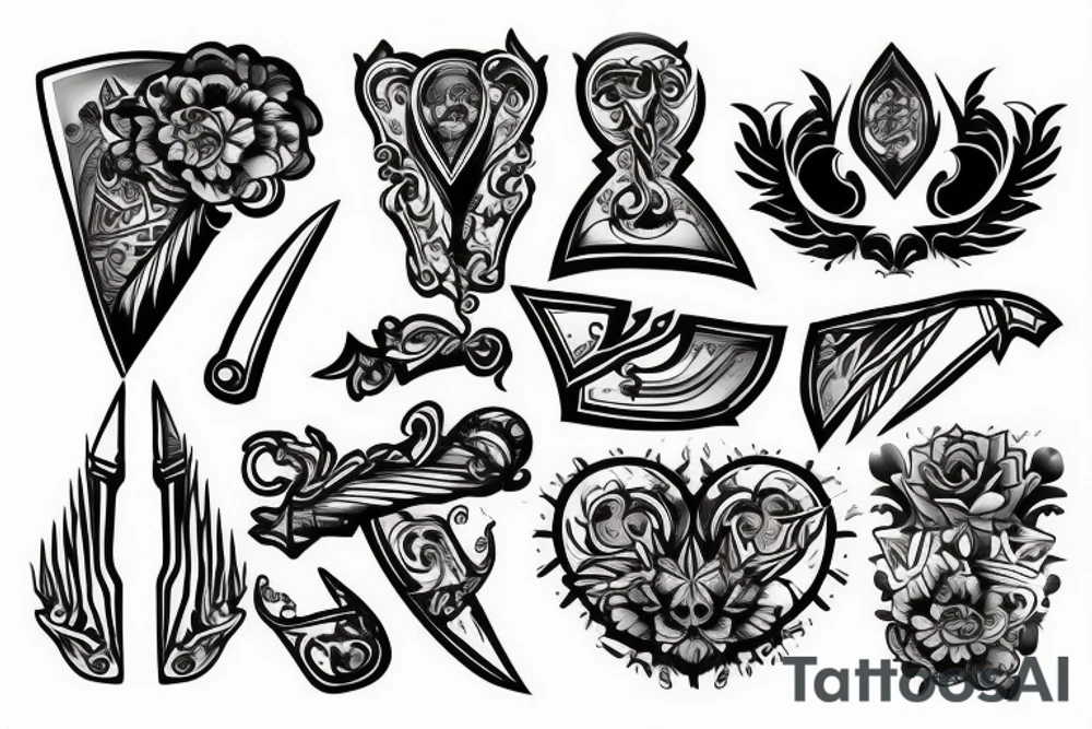 Knifes tattoo idea