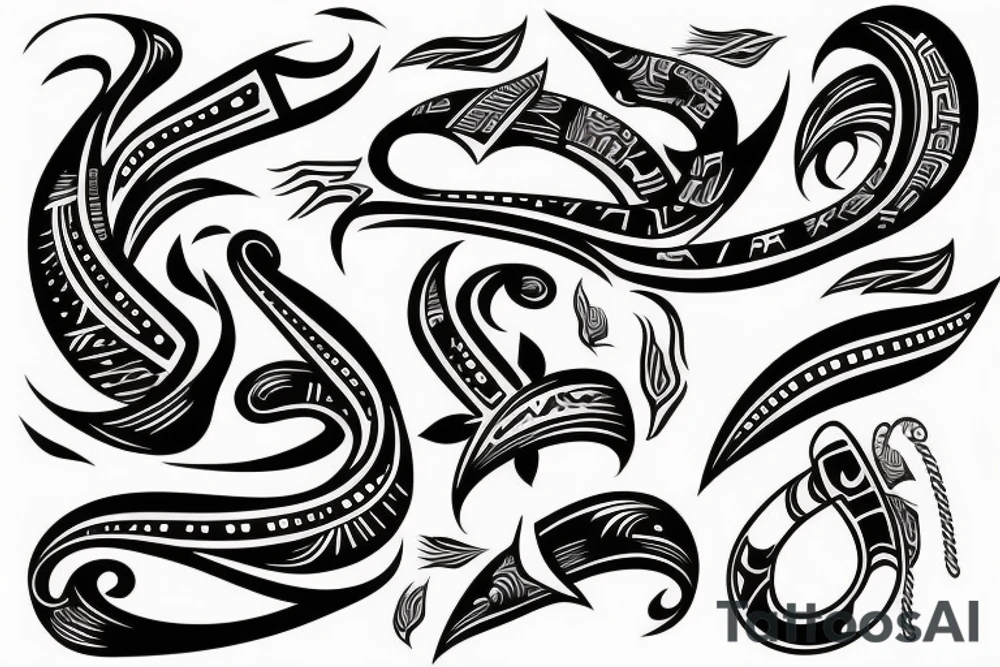 Forearm fire waves from wrist to elbow with tribal designs tattoo idea
