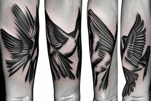 Two or three swallows with meaning of changes as an arm tattoo tattoo idea