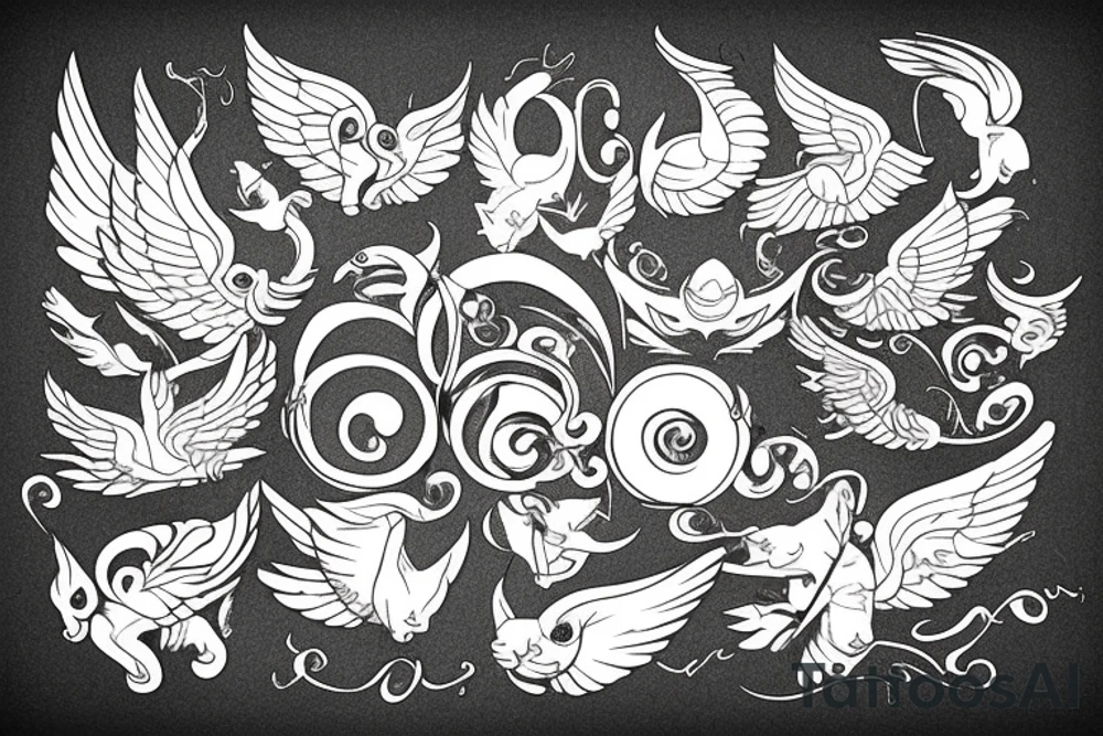 Cat with wings tattoo idea