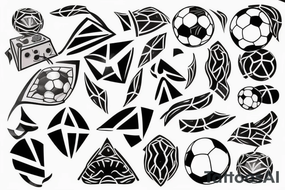 11 am, 8, soccer, silver, rhombus tattoo idea
