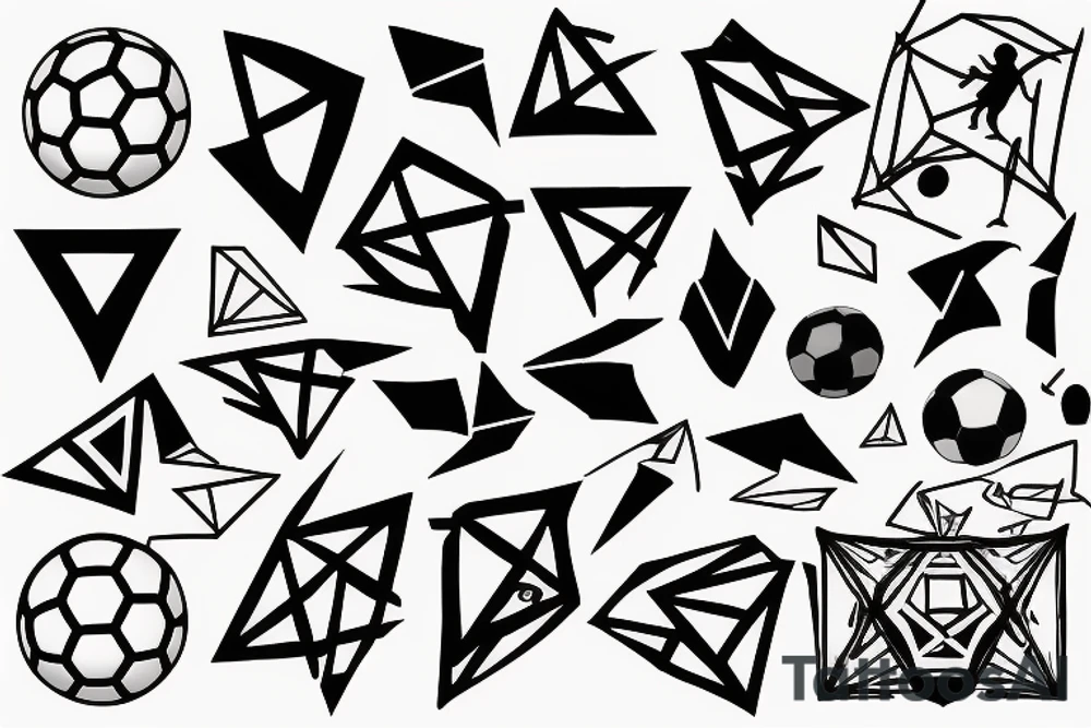 11 am, 8, soccer, silver, rhombus tattoo idea