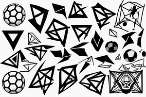 11 am, 8, soccer, silver, rhombus tattoo idea