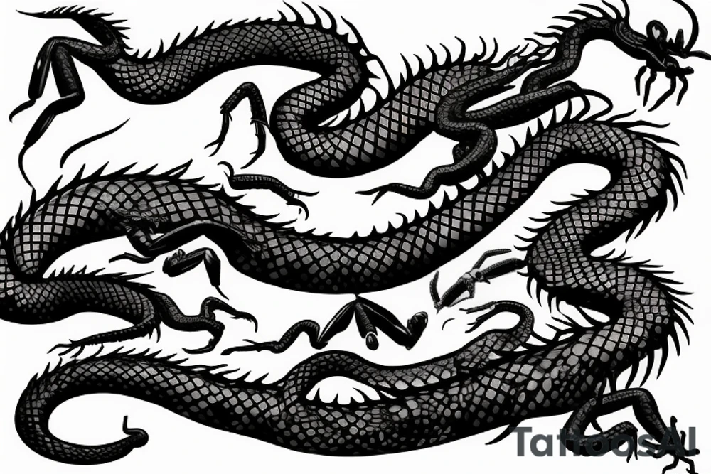 Dragon,snake,scorpions tattoo idea