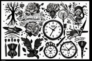Si vis parcem para bellum 
Dieses Zitat auf einer Schriftrolle 
Eine Sanduhr mit einem Baum des Lebens tattoo idea